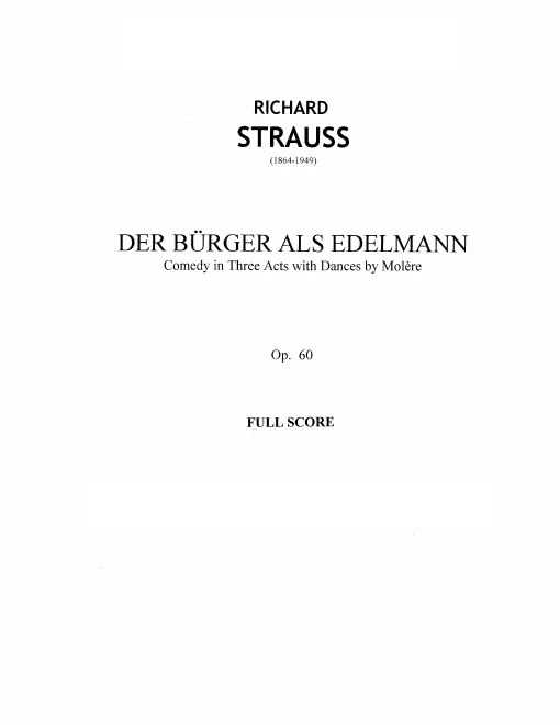 First page of Der Bürger als Edelmann