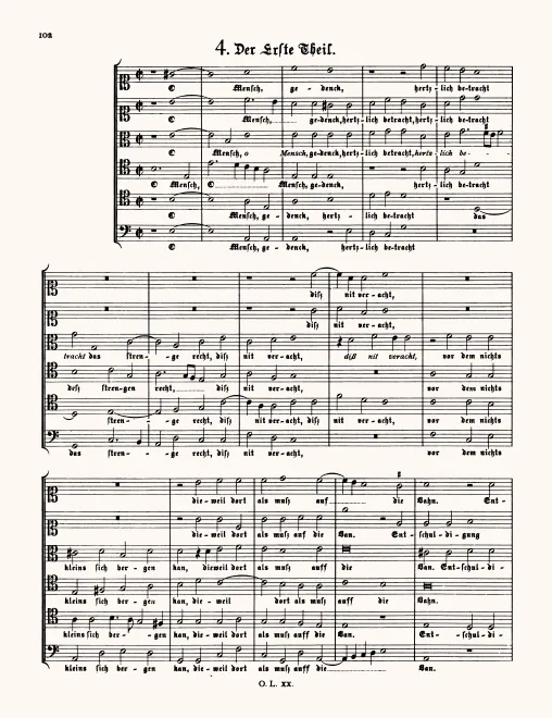 First page of O Mensch, gedenk