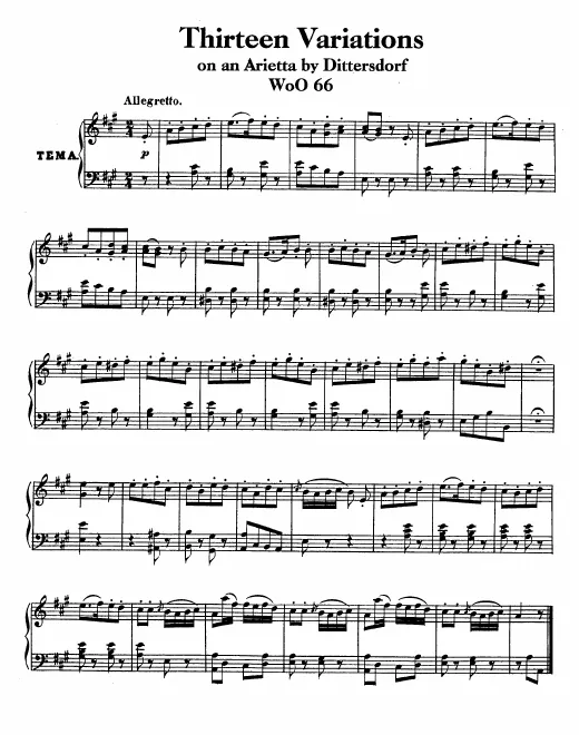 First page of 13 Variations on 'Es war einmal ein alter Mann'