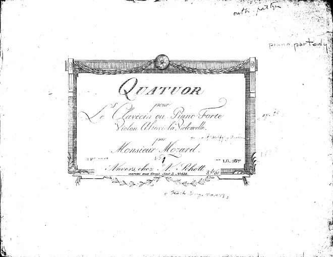 First page of Piano Quartet