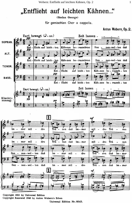 First page of Entflieht auf leichten Kähnen