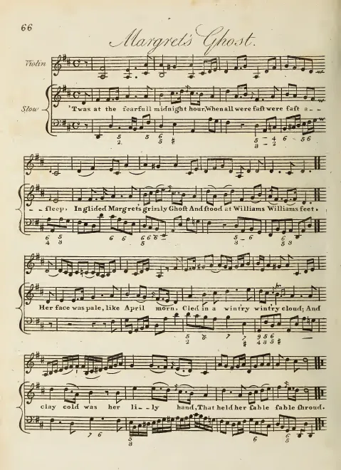 First page of Margret's Ghost, Hob.XXXIa:65