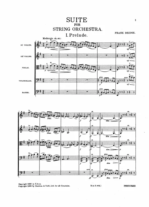 First page of Suite for String Orchestra