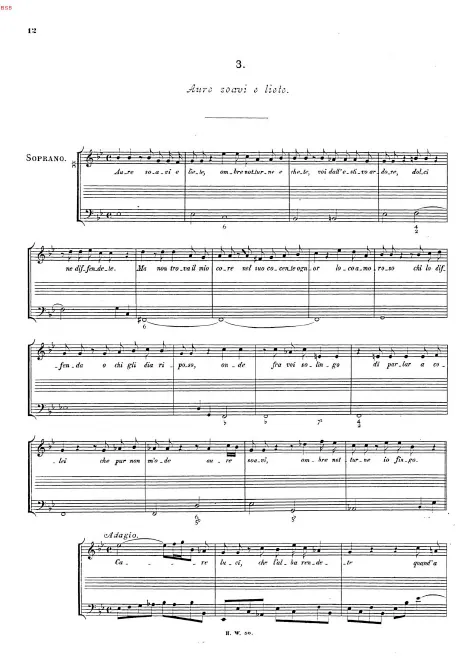 First page of Aure soavi e liete