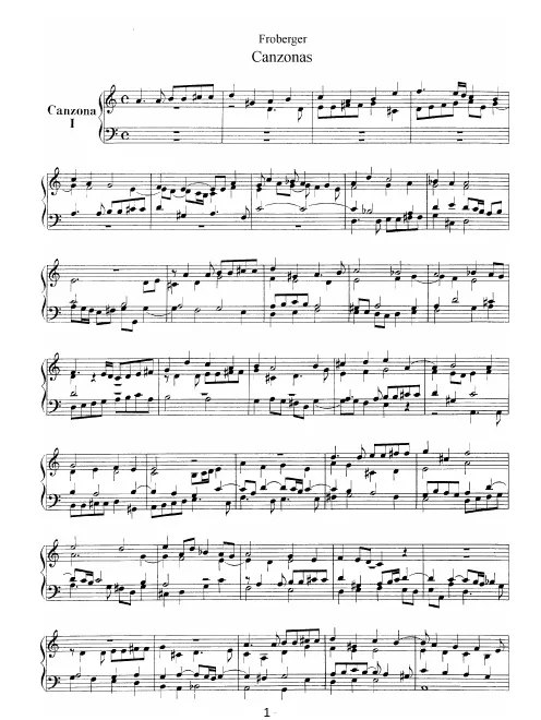 First page of Canzona in D minor