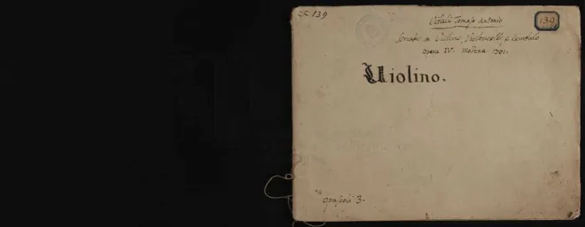 First page of Concerto di sonate a violino, violoncello e cembalo