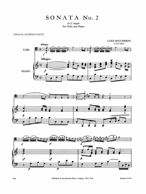 First page of Cello Sonata in C major