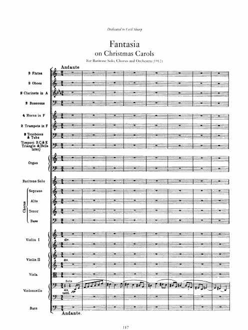 First page of Fantasia on Christmas Carols