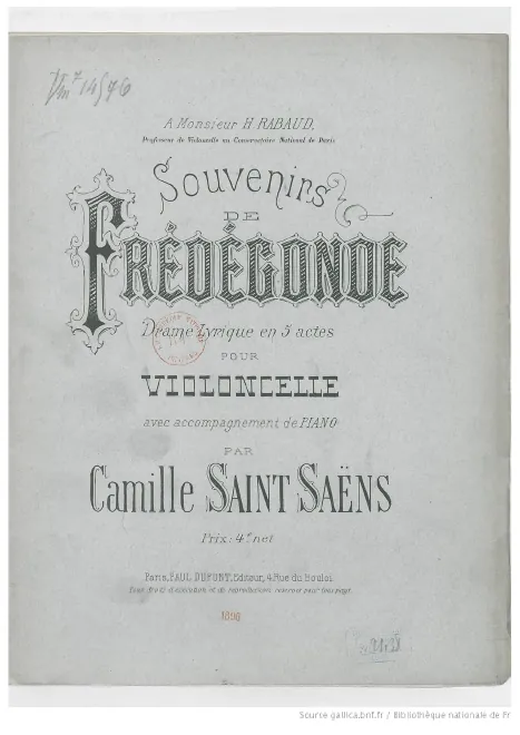 First page of Souvenirs de Frédégonde