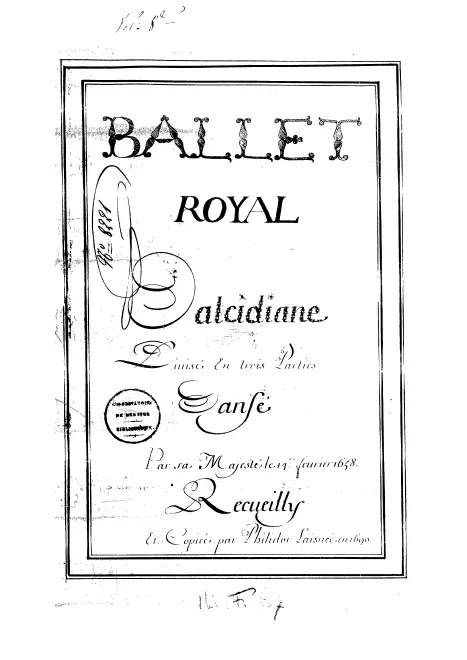 First page of Ballet d'Alcidiane