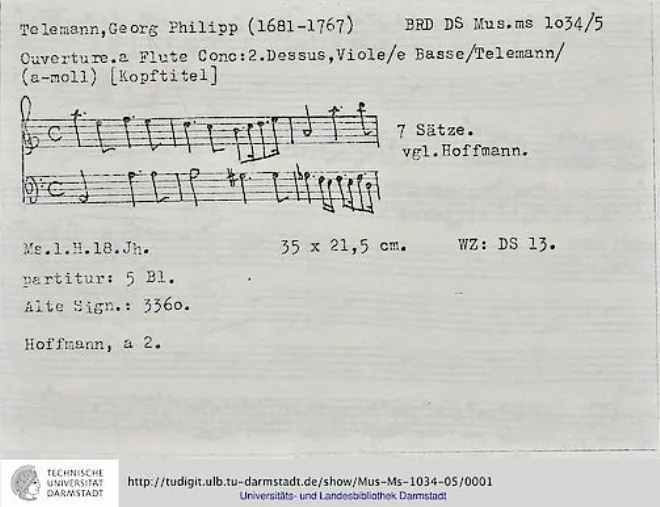 First page of Ouverture-Suite in A minor