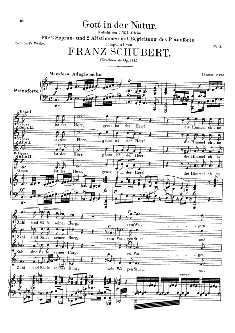 First page of Gott in der Natur, D.757 (Op.133)
