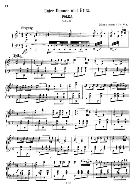 First page of Unter Donner und Blitz