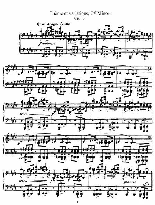 First page of Thème et variations