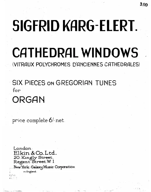 First page of Cathedral Windows, Op.106