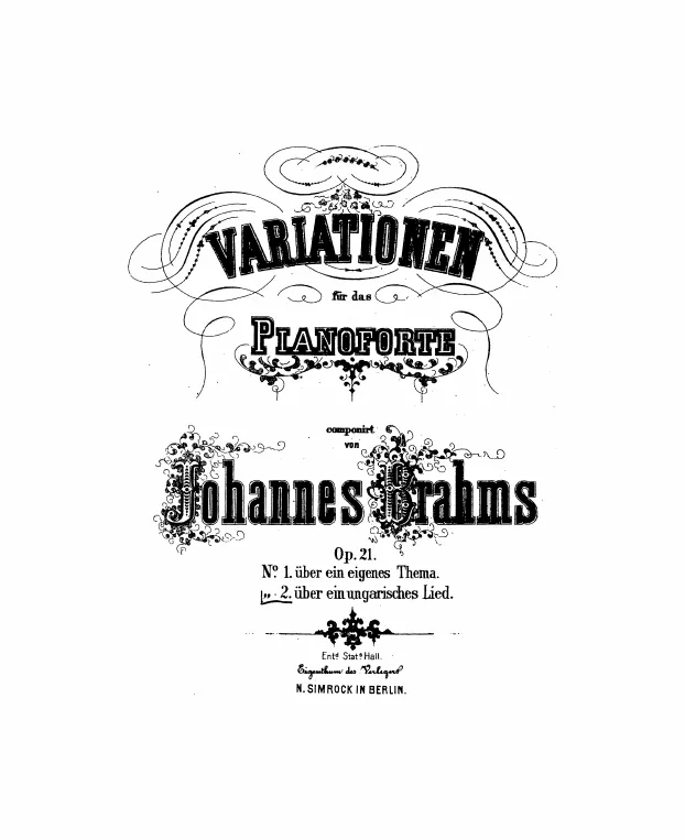 First page of Variations on a Hungarian Song