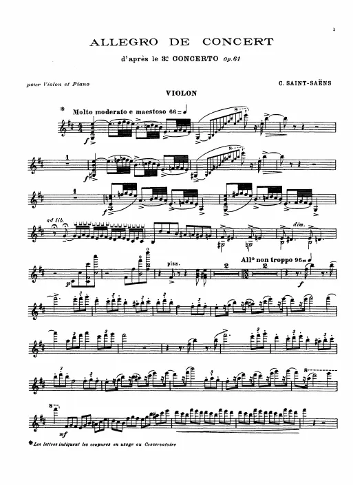 First page of Allegro de concert