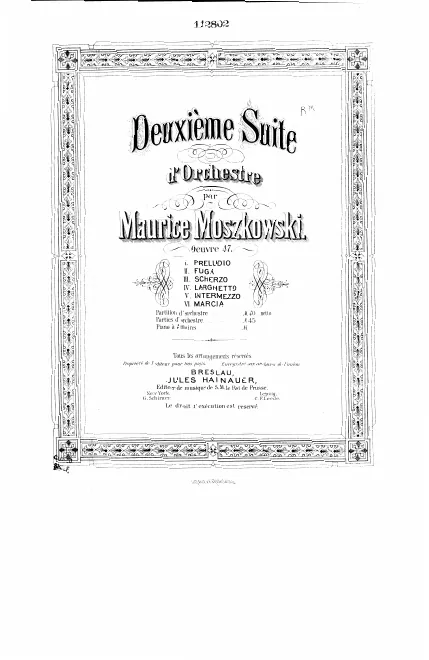 First page of Suite d'Orchestre No.2