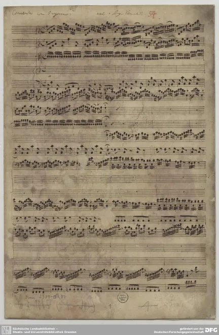 First page of Concerto for Violin and Organ