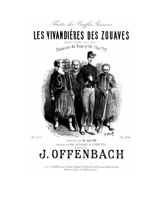First page of Les vivandières des Zouaves