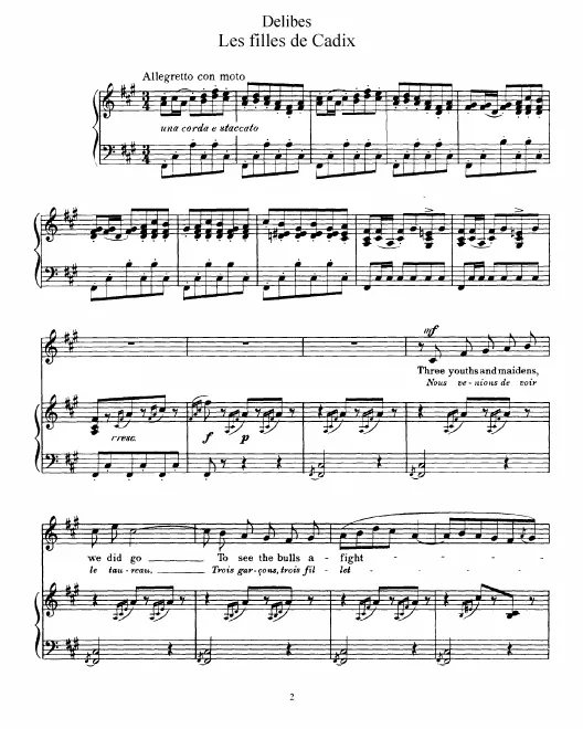 First page of Les filles de Cadix