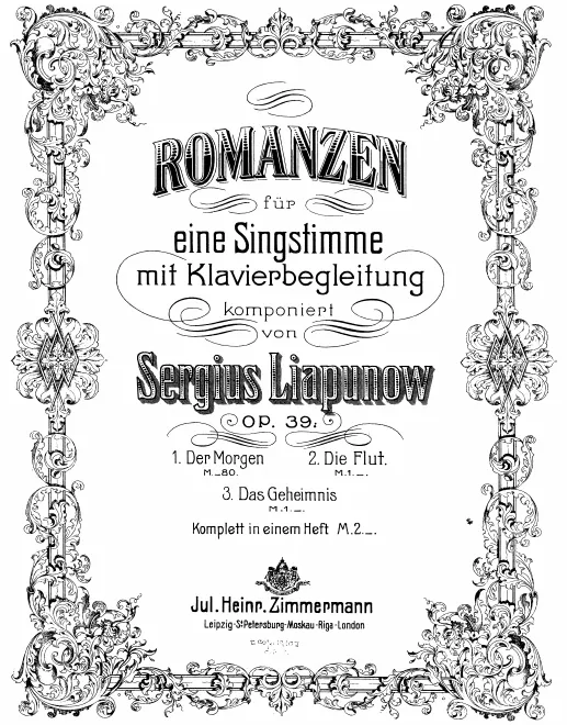 First page of Romanzen für eine Singstimme mit Klavierbegleitung