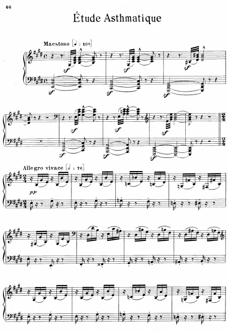 First page of Étude asthmatique