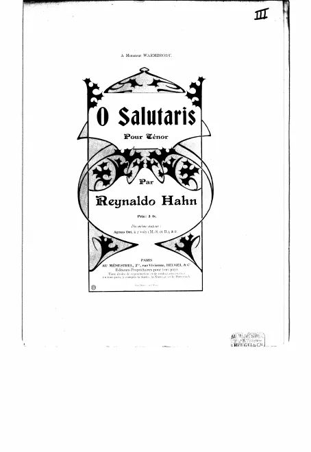First page of O salutaris