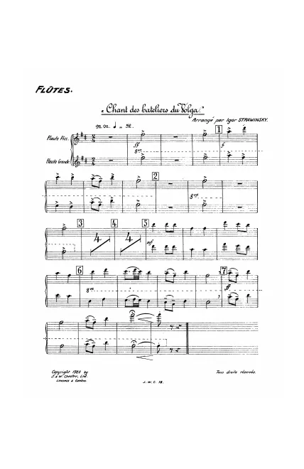 First page of Chant des bateliers du Volga