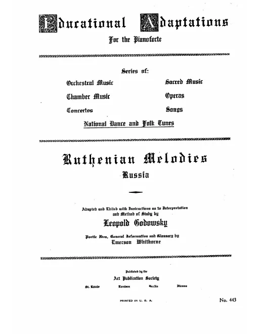 First page of Ruthenian Melodies