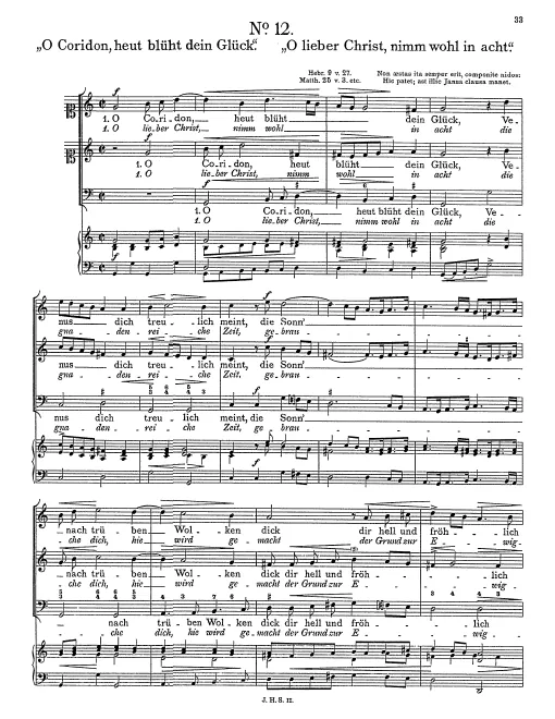 First page of O lieber Christ, nimm wohl in acht