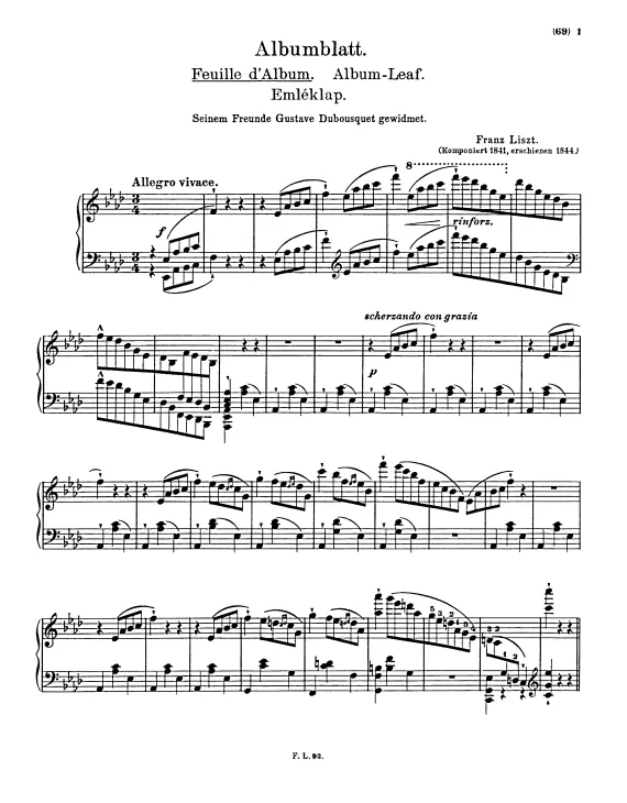 First page of Feuilles d'Album