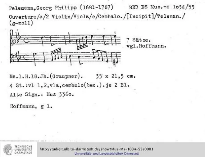 First page of Ouverture-Suite in G minor