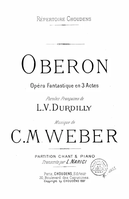 First page of Overture to C.M. v. Weber's 'Oberon'