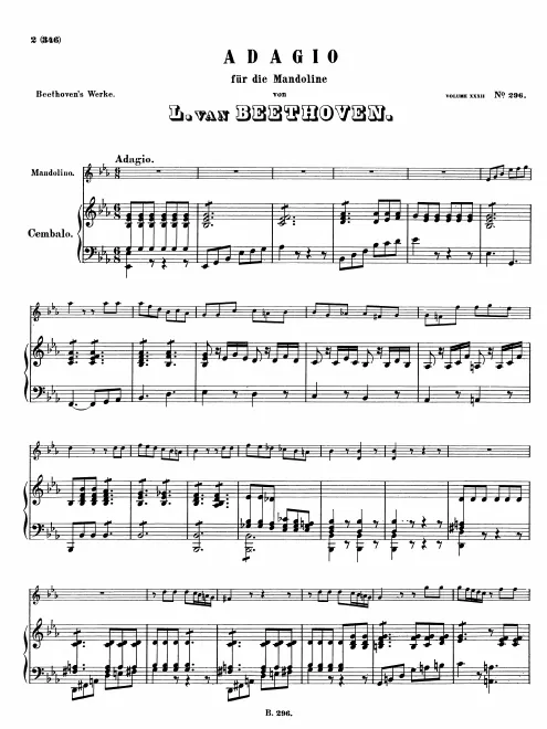 First page of Adagio for Mandolin and Harpsichord