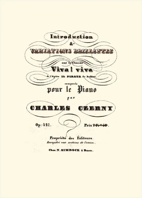 First page of Introduction et Variations brillantes sur le choeur 'Viva! viva' de l'opéra 'Il pirata' de Bellini pour le piano