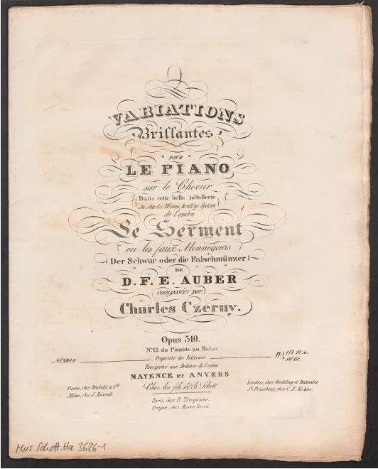 First page of Variations brillantes sur le chœur de 'Le serment', Op.310