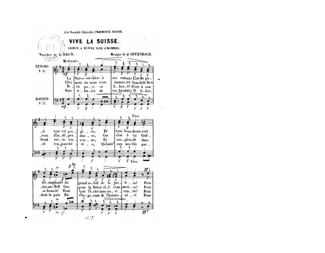 First page of Vive la Suisse