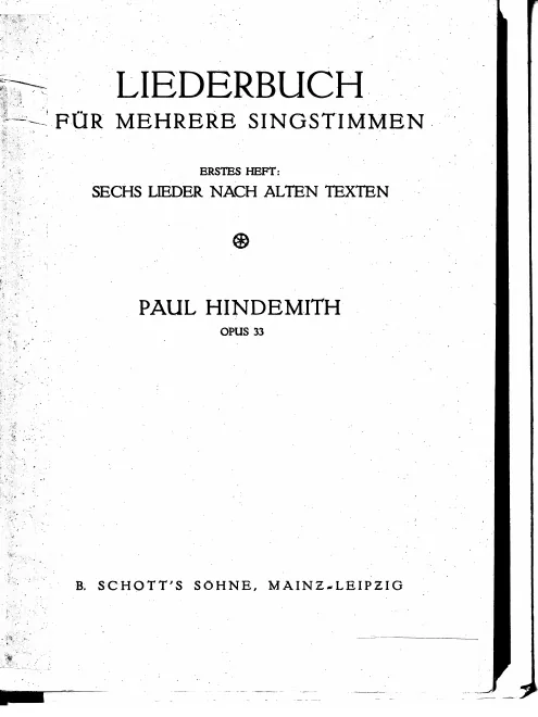 First page of Lieder nach alten Texten