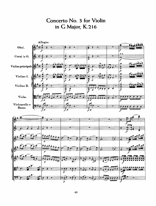 First page of Violin Concerto No.3