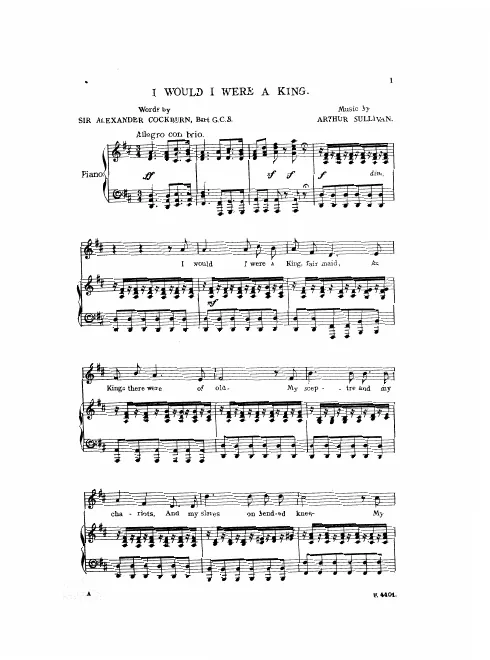 First page of I Would I Were a King