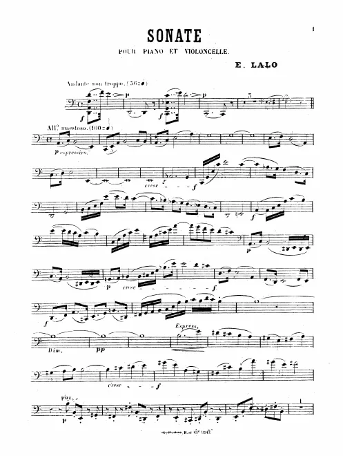 First page of Cello Sonata