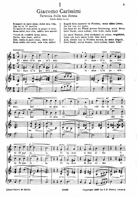 First page of Duetti da Camera
