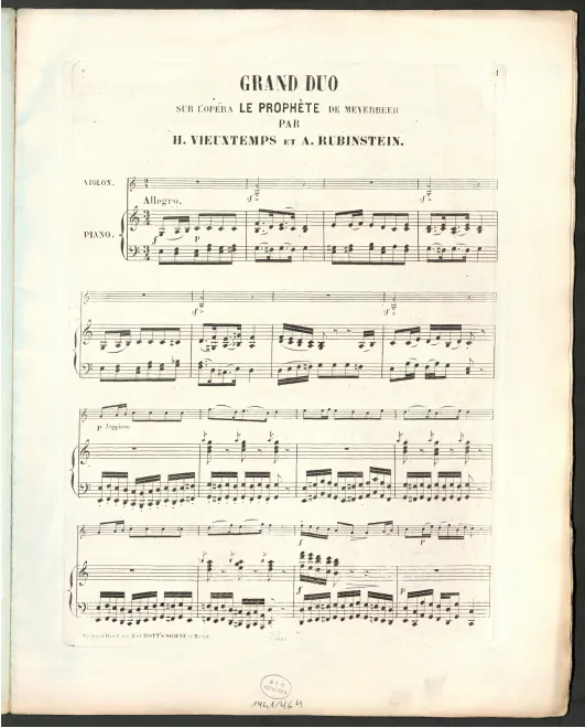 First page of Grand Duo sur 'Le Prophète'