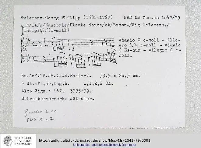 First page of Trio Sonata in C minor