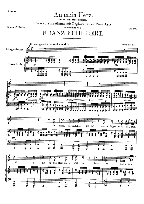 First page of An mein Herz, D.860