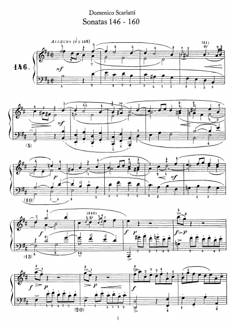 First page of Keyboard Sonata in B minor