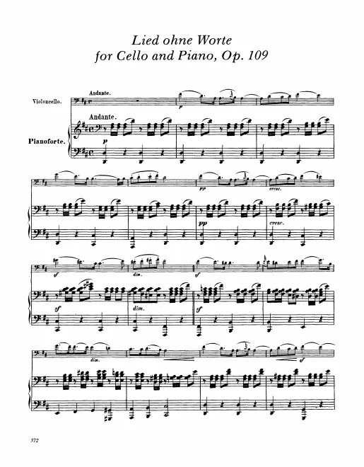 First page of Lied ohne Worte