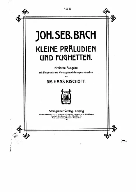 First page of Kleine Präludien und Fughetten