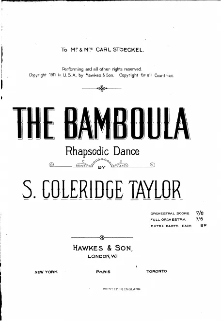 First page of The Bamboula